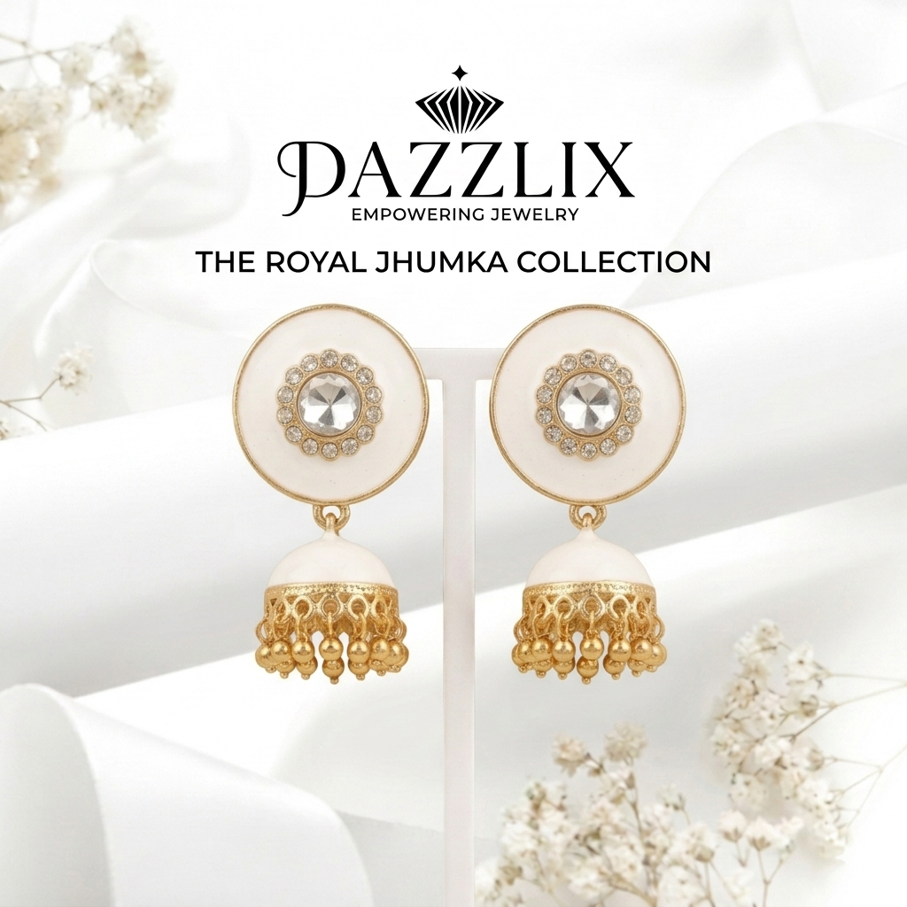 Premium Matte White Jhumkas